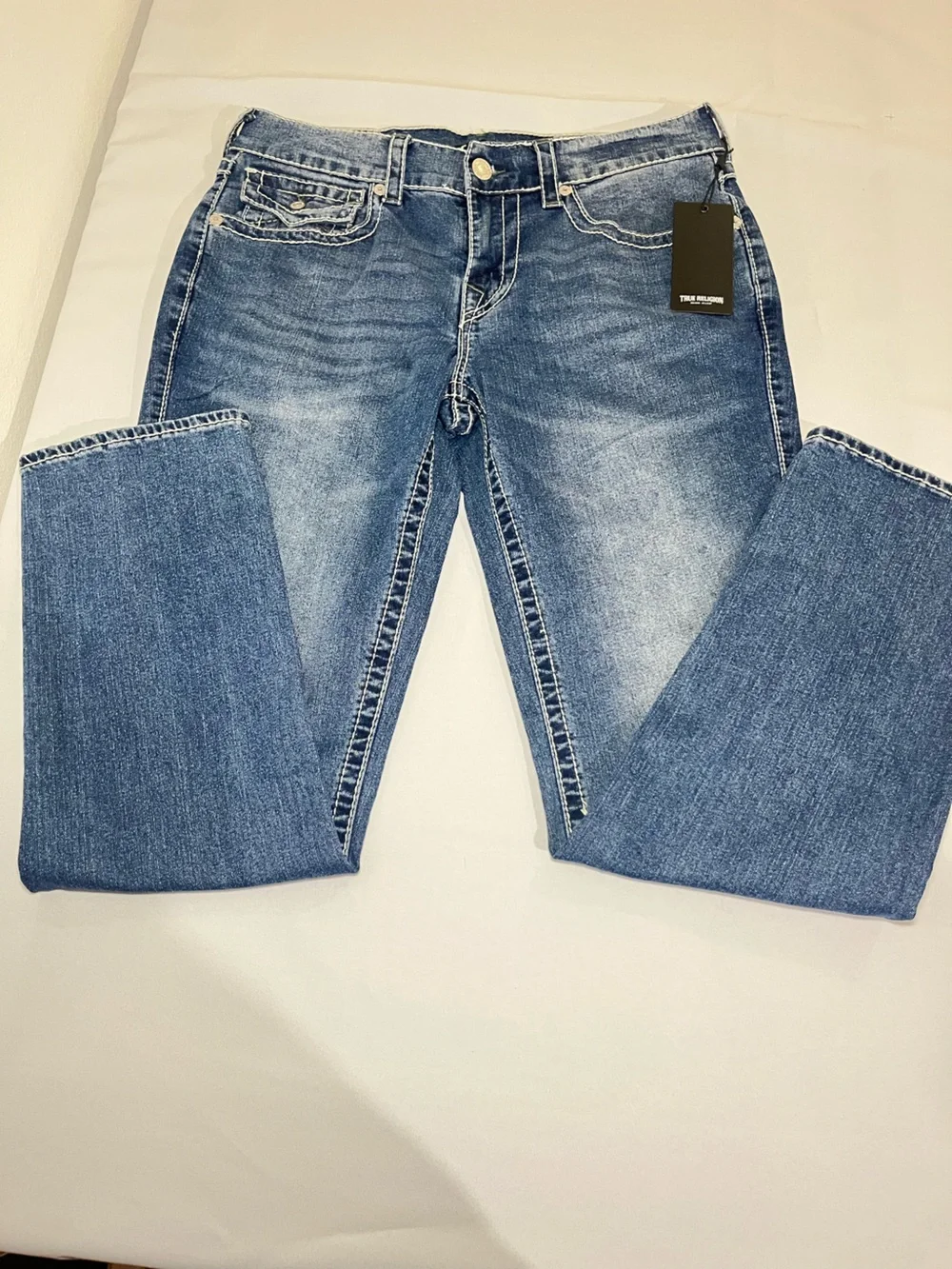 True Religion Geno Big T Flap Slim Jeans Men’s 32x32 Medium Spiced Orchard Wash
